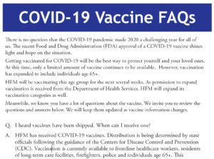 Covid-19 Vaccine FAQs